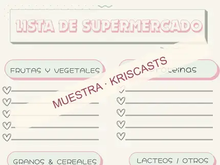 Lista de supermercado del planificador